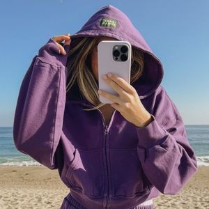 Daily Drills Cropped Zip Hoodie M/L - Rich Purple